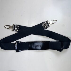 TOD’S ~ Men’s Bag ~ Black Canvas W/ Black Patent Leather Shoulder Strap